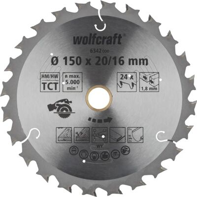 WOLFCRAFT CT Kreissägeblatt - 24 Zähne - Ø 150 mm WOLFCRAFT CT Kreissägeblatt - 24 Zähne - Ø 150 mm