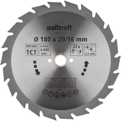 Wolfcraft 6372000 Hartmetallkreissägeblatt - Langlebig, Schnelle Schnitte Wolfcraft 6372000 Hartmetallkreissägeblatt - Langlebig, Schnelle Schnitte