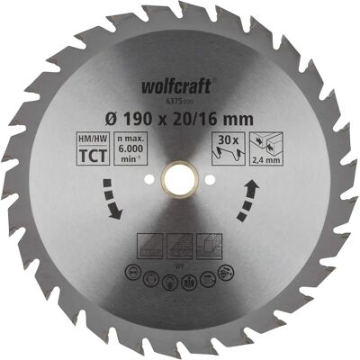 Wolfcraft Modell 190 x 16 x 2,4 mm Grüne Kreissägeblatt - Sägeblatt Wolfcraft Modell 190 x 16 x 2,4 mm Grüne Kreissägeblatt - Sägeblatt