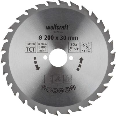 Wolfcraft 6379000 Cirkelzaagblad - Carbide 30 Tanden voor hout Wolfcraft 6379000 Cirkelzaagblad - Carbide 30 Tanden voor hout