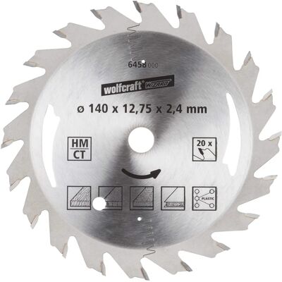 Wolfcraft 6458000 Disque de scie circulaire en carbure 140mm - Coupe bois - Publicité Wolfcraft 6458000 Disque de scie circulaire en carbure 140mm - Coupe bois - Publicité