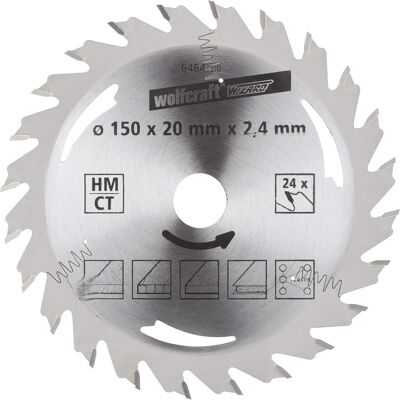 Wolfcraft 6464000 Kreissägeblatt - 24 Zähne, 150x20mm, für Holz Wolfcraft 6464000 Kreissägeblatt - 24 Zähne, 150x20mm, für Holz