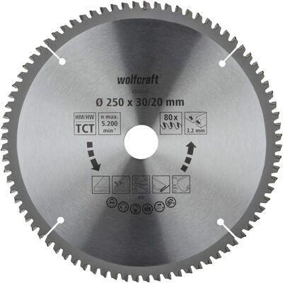 wolfcraft Fioletowe 250mm tarcza do piły - Narzędzie do precyzyjnego cięcia wolfcraft Fioletowe 250mm tarcza do piły - Narzędzie do precyzyjnego cięcia