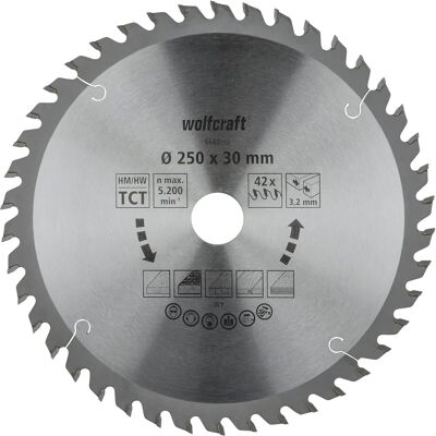 Lama circolare Wolfcraft arancione - Tagli fini - 250 mm Lama circolare Wolfcraft arancione - Tagli fini - 250 mm