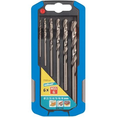 Wolfcraft Model 7101000 Metal Drill Set - 6 Sizes for Hard Materials Wolfcraft Model 7101000 Metal Drill Set - 6 Sizes for Hard Materials