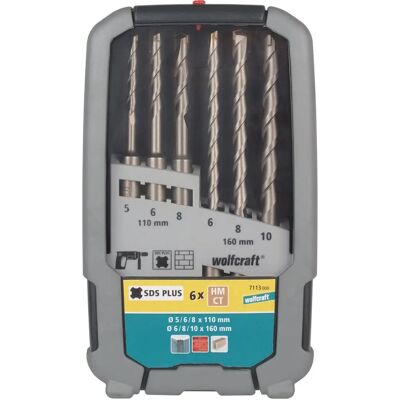 Wolfcraft Satz mit 6 SDS-Plus Hammerbohrern für Beton & Stein Wolfcraft Satz mit 6 SDS-Plus Hammerbohrern für Beton & Stein