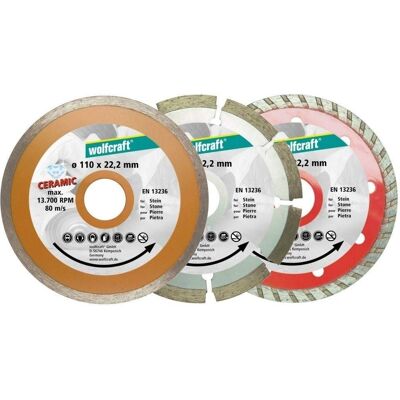 Wolfcraft Diamond Cutting Disc Set - 3 Pcs Wolfcraft Diamond Cutting Disc Set - 3 Pcs
