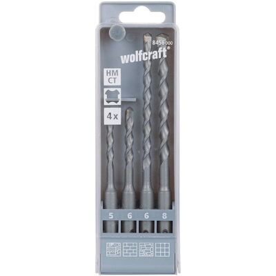 Wolfcraft 8456000 Hartmetallbohrer Set - 4 Stück Wolfcraft 8456000 Hartmetallbohrer Set - 4 Stück