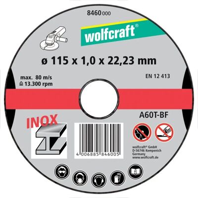 Wolfcraft Modelo 8460000 Discos de corte para aço inoxidável - Kit com 3 Wolfcraft Modelo 8460000 Discos de corte para aço inoxidável - Kit com 3