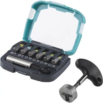 Wolfcraft - Set cacciavite a gancio + scatola punte - 8642000 Wolfcraft - Set cacciavite a gancio + scatola punte - 8642000