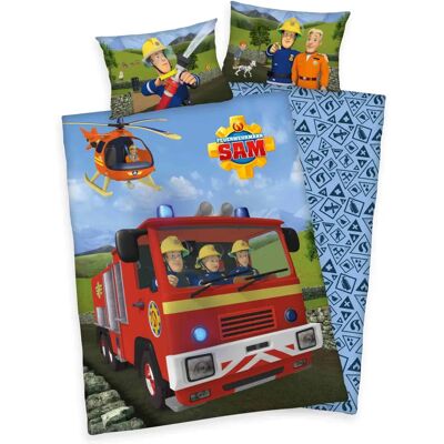 Herding Baby Beddengoed Set - Feuerwehrmann Sam, Blauw, 100x135cm Herding Baby Beddengoed Set - Feuerwehrmann Sam, Blauw, 100x135cm