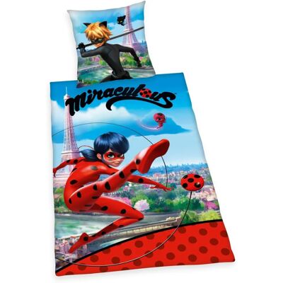 Ensemble de literie pour enfants Herding - Miraculous - 135x200cm & 80x80cm Ensemble de literie pour enfants Herding - Miraculous - 135x200cm & 80x80cm