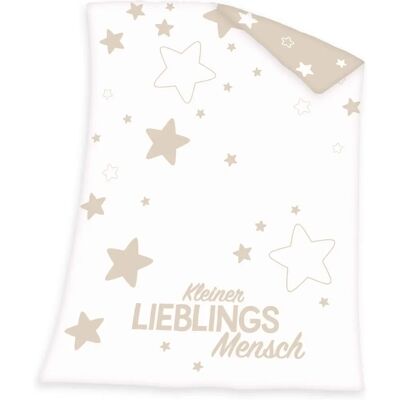 HERING 1940902014 Baumwoll Babydecke - Kleiner Lieblingsmensch - Babydecke mit Schriftzug HERING 1940902014 Baumwoll Babydecke - Kleiner Lieblingsmensch - Babydecke mit Schriftzug