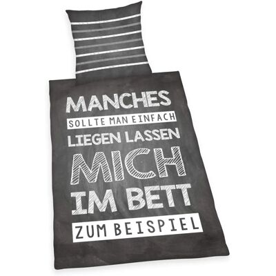 Linge de lit réversible Herding Young Collection - Phrase amusante - 135x200cm Linge de lit réversible Herding Young Collection - Phrase amusante - 135x200cm