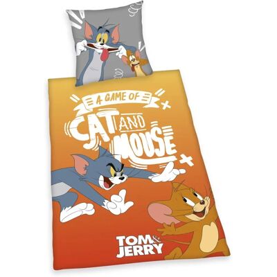 Set di biancheria in cotone Tom & Jerry Herding - 135x200cm & 80x80cm Set di biancheria in cotone Tom & Jerry Herding - 135x200cm & 80x80cm