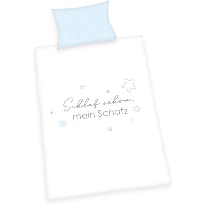 Baby Best Kleiner Schatz Ensemble de Literie Bio pour Bébé - Bleu - Linge de lit bébé Baby Best Kleiner Schatz Ensemble de Literie Bio pour Bébé - Bleu - Linge de lit bébé