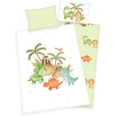 Ensemble de literie bébé Dino Herding - Coton, réversible, 2 pièces Ensemble de literie bébé Dino Herding - Coton, réversible, 2 pièces