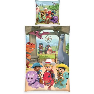 Herding Dino Ranch Ensemble de Literie pour Enfants - Réversible, Coton, 135x200/80x80 cm Herding Dino Ranch Ensemble de Literie pour Enfants - Réversible, Coton, 135x200/80x80 cm