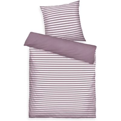 Tom Tailor Ropa de Cama - Rayas Medianas Cozy Mauve y Blanco - Juego de Ropa de Cama Tom Tailor Ropa de Cama - Rayas Medianas Cozy Mauve y Blanco - Juego de Ropa de Cama