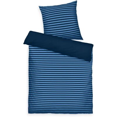 Ensemble de literie Tom Tailor - Rayures moyennes Dark Navy & Cool Blue - Literie - Publicité Ensemble de literie Tom Tailor - Rayures moyennes Dark Navy & Cool Blue - Literie - Publicité