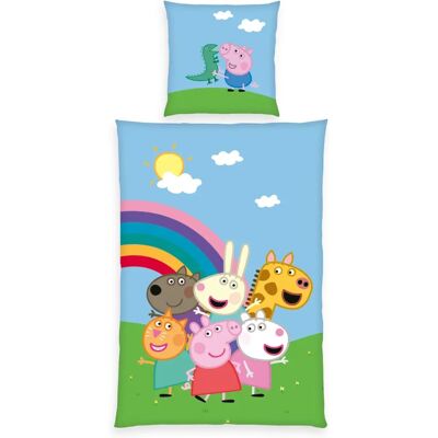 Peppa Pig Wendebettwäsche-Set aus Baumwolle - Kinderschlafzimmer Peppa Pig Wendebettwäsche-Set aus Baumwolle - Kinderschlafzimmer