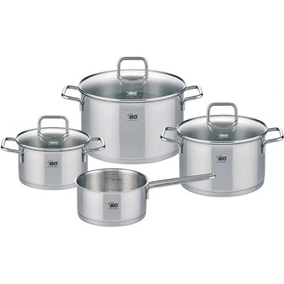 ELO Citrin Edelstahl Induktions-Topfset - 3 Töpfe & 1 Kasserolle ELO Citrin Edelstahl Induktions-Topfset - 3 Töpfe & 1 Kasserolle