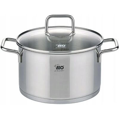 ELO Edelstahl Bratentopf mit Deckel - Citrin 20cm ELO Edelstahl Bratentopf mit Deckel - Citrin 20cm