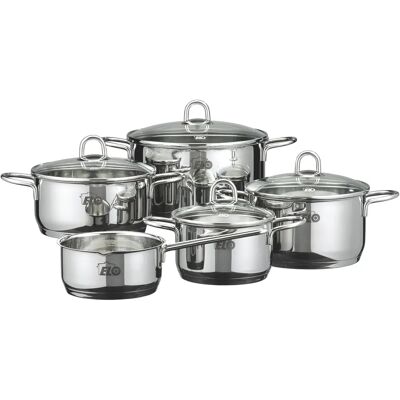 ELO Rubin Pot Set - 9-Piece Stainless Steel Cookware for Induction ELO Rubin Pot Set - 9-Piece Stainless Steel Cookware for Induction