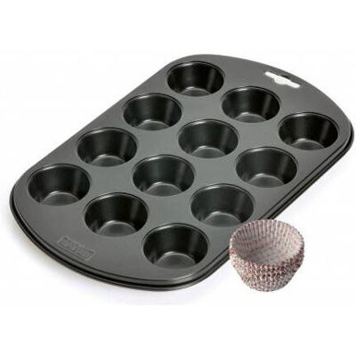Kaiser Muffinset - Antiaanbaklaag, 12 stuks, Kerst Kaiser Muffinset - Antiaanbaklaag, 12 stuks, Kerst