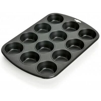 Kaiser Zwarte Muffinbakvorm - 12 kopjes, anti-aanbak, 38x27cm Kaiser Zwarte Muffinbakvorm - 12 kopjes, anti-aanbak, 38x27cm