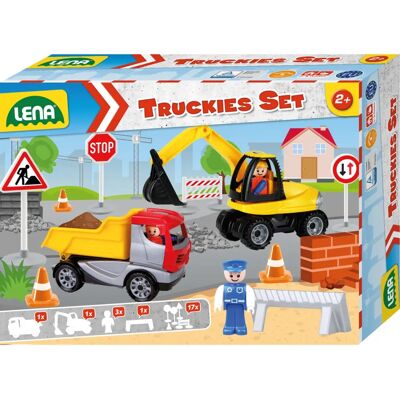 Lena Truckies Set Baustelle - Speelgoedvoertuigen en bouwset Lena Truckies Set Baustelle - Speelgoedvoertuigen en bouwset