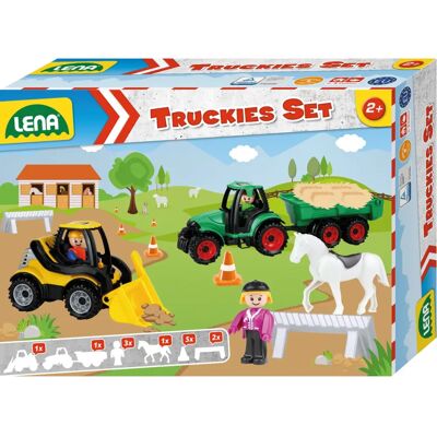 Set di veicoli di gioco Lena Fattoria - Trattore, Caricatore, Cavallo, Pyloni - 13 pezzi Set di veicoli di gioco Lena Fattoria - Trattore, Caricatore, Cavallo, Pyloni - 13 pezzi