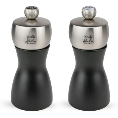 Peugeot Fidji Schwarzes Salz- & Pfeffermühle Duo - 12cm Peugeot Fidji Schwarzes Salz- & Pfeffermühle Duo - 12cm