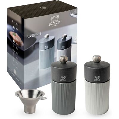 Peugeot Salt & Pepper Mills Set 12cm Grey Peugeot Salt & Pepper Mills Set 12cm Grey