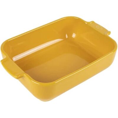 Plato Hornear Rectangular de Cerámica Amarillo Azafrán Peugeot - 25cm Plato Hornear Rectangular de Cerámica Amarillo Azafrán Peugeot - 25cm