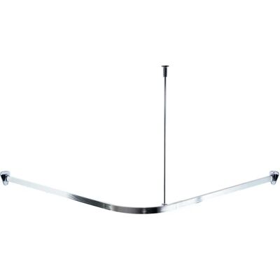 vidaXL Ridder Universelle Eck-Duschvorhangstange mit Haken Chrom - Duschart vidaXL Ridder Universelle Eck-Duschvorhangstange mit Haken Chrom - Duschart