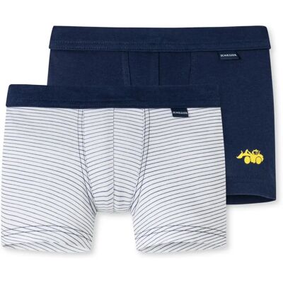 Shorts pour garçons en coton biologique Schiesser - Pack de 2 Softbund à rayures Shorts pour garçons en coton biologique Schiesser - Pack de 2 Softbund à rayures