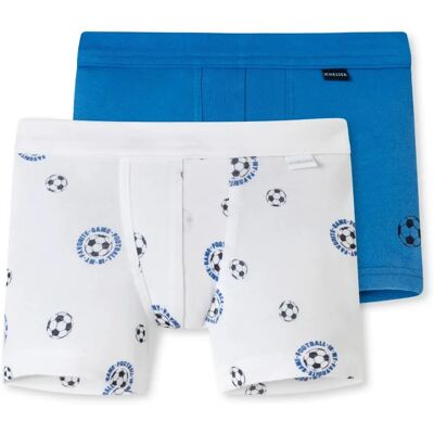 Kinderkatoen Shorts - 2 Stuks - Blauw/Wit - Shorts Kinderkatoen Shorts - 2 Stuks - Blauw/Wit - Shorts