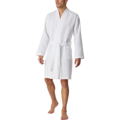 Peignoir homme en coton biologique Schiesser - Piqué gaufre blanc S - Publicité Peignoir homme en coton biologique Schiesser - Piqué gaufre blanc S - Publicité