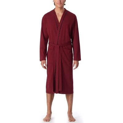 Schiesser Bordeaux Bio-Baumwolle Kimono-Bademantel - L Schiesser Bordeaux Bio-Baumwolle Kimono-Bademantel - L