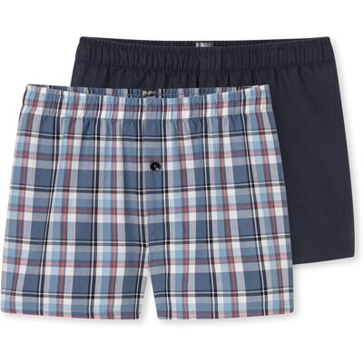 Schiesser Jongens Blauwe Katoenen Boxershorts 2-Pack - Untergoed Schiesser Jongens Blauwe Katoenen Boxershorts 2-Pack - Untergoed