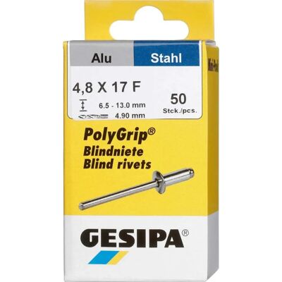 Nity Polygrip Aluminium Stal 4,8x17mm - Rivet Nity Polygrip Aluminium Stal 4,8x17mm - Rivet