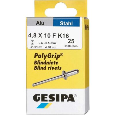 Gesipa 1433852 Rivet Aluminium/Stahl 4,8x10mm - Rivet Gesipa 1433852 Rivet Aluminium/Stahl 4,8x10mm - Rivet