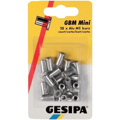 Gesipa M8 Mini Confezione di Dadi Rivetti Ciechi in Alluminio - Dado rivetto cieco - M8 - 20mm Gesipa M8 Mini Confezione di Dadi Rivetti Ciechi in Alluminio - Dado rivetto cieco - M8 - 20mm