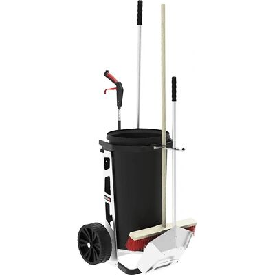 Flora Abfallkarren - Aluminium, 60L, mit Greifer, Besen, Kehrschaufel Flora Abfallkarren - Aluminium, 60L, mit Greifer, Besen, Kehrschaufel