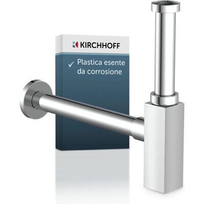 KIRCHHOFF Design-Siphon - 30cm Weiß Messing Siphon KIRCHHOFF Design-Siphon - 30cm Weiß Messing Siphon