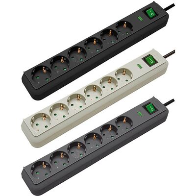 Protector contra sobretensiones Brennenstuhl Eco-Line - 6 Enchufes - Negro Protector contra sobretensiones Brennenstuhl Eco-Line - 6 Enchufes - Negro