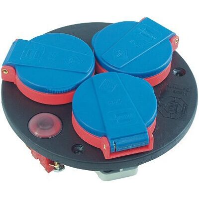 Brennenstuhl 1081090 Verlängerung - 3 Steckdosen, IP44, Schwarz, Blau, Rot Brennenstuhl 1081090 Verlängerung - 3 Steckdosen, IP44, Schwarz, Blau, Rot