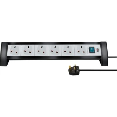 Brennenstuhl 1156253416 Premium Office Line Extension Socket - 6 Way Black/Grey Brennenstuhl 1156253416 Premium Office Line Extension Socket - 6 Way Black/Grey