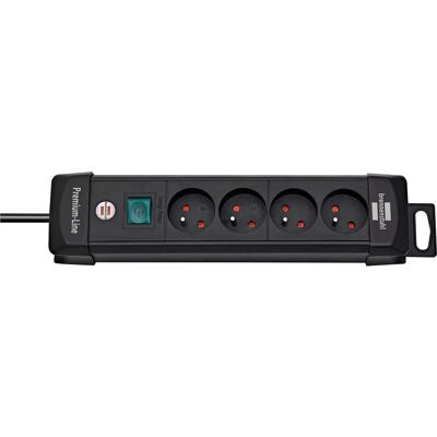 Regleta de corriente Brennenstuhl con 4 enchufes tipo E - Negro Regleta de corriente Brennenstuhl con 4 enchufes tipo E - Negro